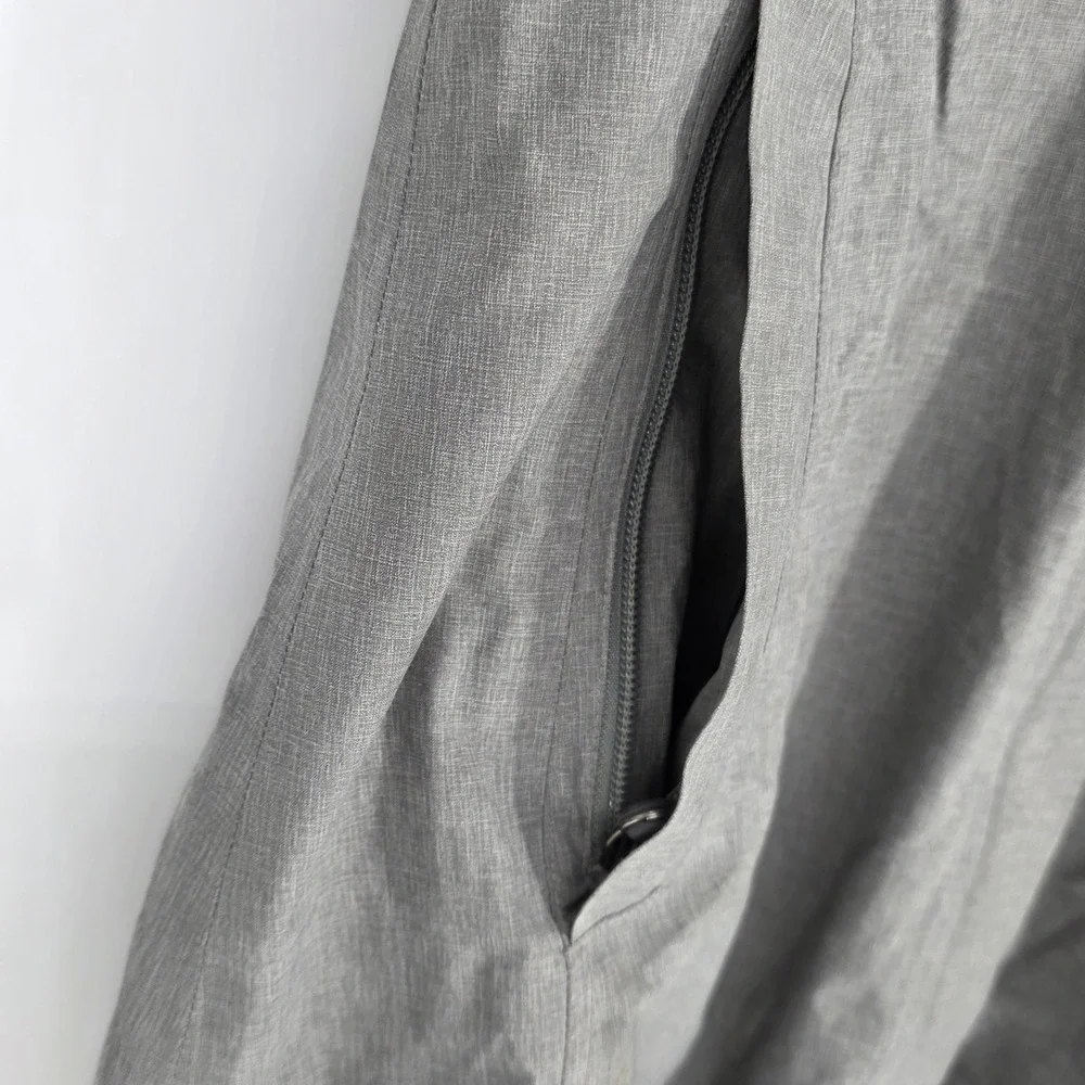 REI Co-op Hooded Rain Jacket Coat Removable Hood Water Repellent Gray Womens Med